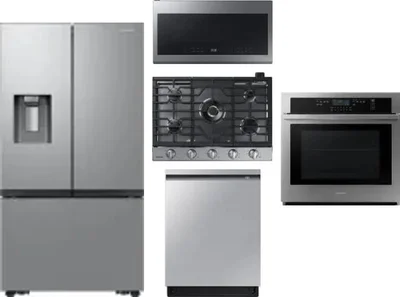 5 Piece Package Includes Refrigerator, Cooktop, Wall Oven, Microwave And Dishwasher
