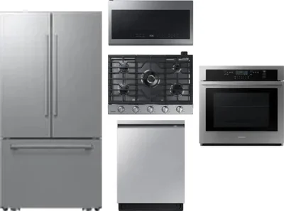 5 Piece Package Includes Refrigerator, Cooktop, Wall Oven, Microwave And Dishwasher