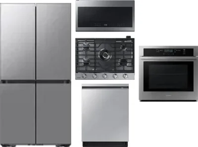 5 Piece Package Includes Refrigerator, Cooktop, Wall Oven, Microwave And Dishwasher