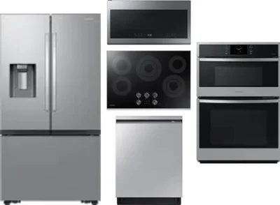 5 Piece Package Includes Refrigerator, Cooktop, Wall Oven, Microwave And Dishwasher