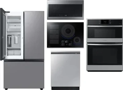 5 Piece Package Includes Refrigerator, Cooktop, Wall Oven, Microwave And Dishwasher