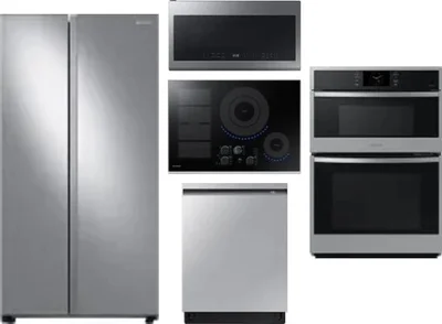 5 Piece Package Includes Refrigerator, Cooktop, Wall Oven, Microwave And Dishwasher