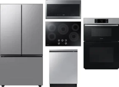 5 Piece Package Includes Refrigerator, Cooktop, Wall Oven, Microwave And Dishwasher