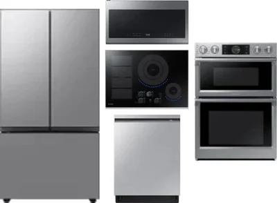 5 Piece Package Includes Refrigerator, Cooktop, Wall Oven, Microwave And Dishwasher