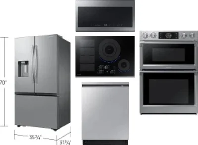5 Piece Package Includes Refrigerator, Cooktop, Wall Oven, Microwave And Dishwasher