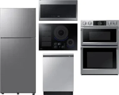5 Piece Package Includes Refrigerator, Cooktop, Wall Oven, Microwave And Dishwasher