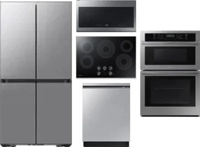 5 Piece Package Includes Refrigerator, Cooktop, Wall Oven, Microwave And Dishwasher