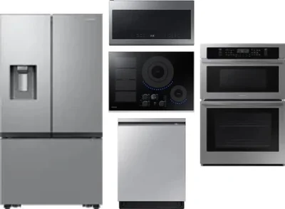 5 Piece Package Includes Refrigerator, Cooktop, Wall Oven, Microwave And Dishwasher