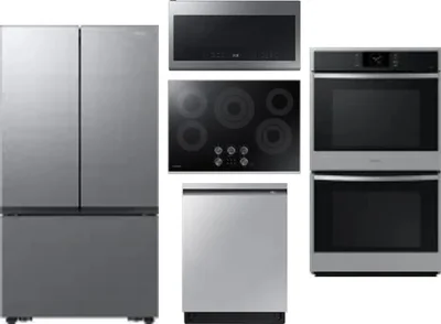 5 Piece Package Includes Refrigerator, Cooktop, Wall Oven, Microwave And Dishwasher