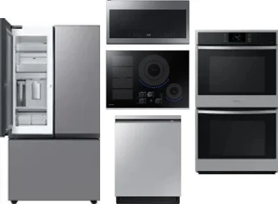 5 Piece Package Includes Refrigerator, Cooktop, Wall Oven, Microwave And Dishwasher
