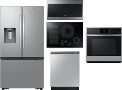 5 Piece Package Includes Refrigerator, Cooktop, Wall Oven, Microwave And Dishwasher