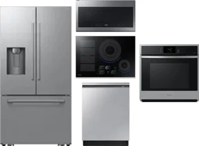 5 Piece Package Includes Refrigerator, Cooktop, Wall Oven, Microwave And Dishwasher