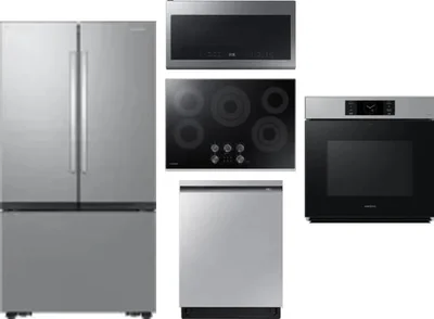 5 Piece Package Includes Refrigerator, Cooktop, Wall Oven, Microwave And Dishwasher
