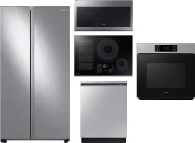 5 Piece Package Includes Refrigerator, Cooktop, Wall Oven, Microwave And Dishwasher