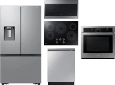 5 Piece Package Includes Refrigerator, Cooktop, Wall Oven, Microwave And Dishwasher