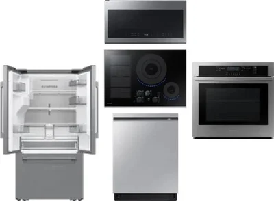 5 Piece Package Includes Refrigerator, Cooktop, Wall Oven, Microwave And Dishwasher