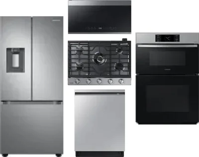 5 Piece Package Includes Refrigerator, Cooktop, Wall Oven, Microwave And Dishwasher