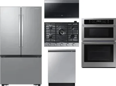 5 Piece Package Includes Refrigerator, Cooktop, Wall Oven, Microwave And Dishwasher