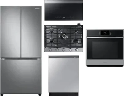 5 Piece Package Includes Refrigerator, Cooktop, Wall Oven, Microwave And Dishwasher