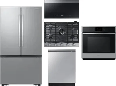 5 Piece Package Includes Refrigerator, Cooktop, Wall Oven, Microwave And Dishwasher