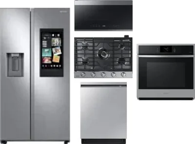 5 Piece Package Includes Refrigerator, Cooktop, Wall Oven, Microwave And Dishwasher