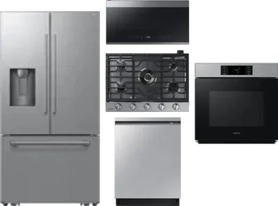 5 Piece Package Includes Refrigerator, Cooktop, Wall Oven, Microwave And Dishwasher