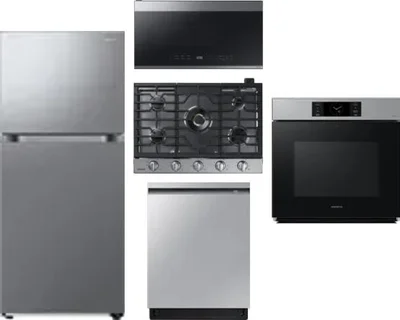5 Piece Package Includes Refrigerator, Cooktop, Wall Oven, Microwave And Dishwasher