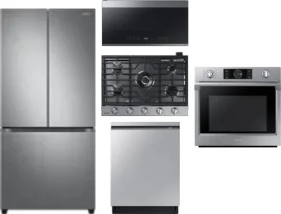 5 Piece Package Includes Refrigerator, Cooktop, Wall Oven, Microwave And Dishwasher