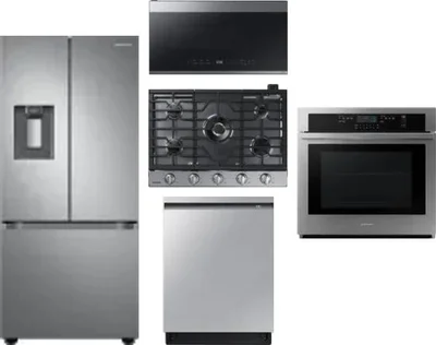 5 Piece Package Includes Refrigerator, Cooktop, Wall Oven, Microwave And Dishwasher