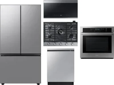 5 Piece Package Includes Refrigerator, Cooktop, Wall Oven, Microwave And Dishwasher