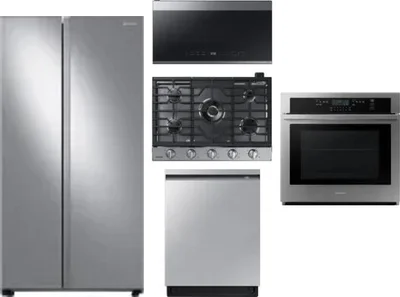 5 Piece Package Includes Refrigerator, Cooktop, Wall Oven, Microwave And Dishwasher