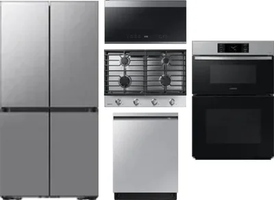 5 Piece Package Includes Refrigerator, Cooktop, Wall Oven, Microwave And Dishwasher