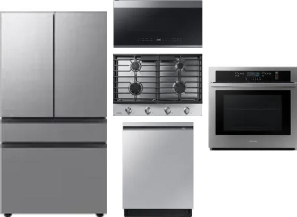 5 Piece Package Includes Refrigerator, Cooktop, Wall Oven, Microwave And Dishwasher