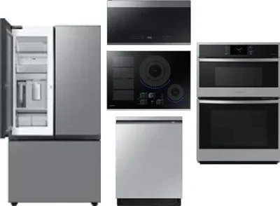 5 Piece Package Includes Refrigerator, Cooktop, Wall Oven, Microwave And Dishwasher