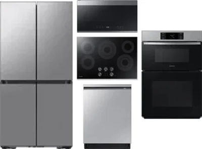 5 Piece Package Includes Refrigerator, Cooktop, Wall Oven, Microwave And Dishwasher