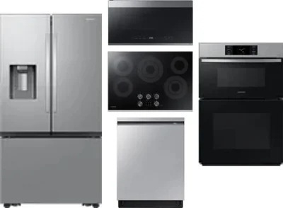 5 Piece Package Includes Refrigerator, Cooktop, Wall Oven, Microwave And Dishwasher
