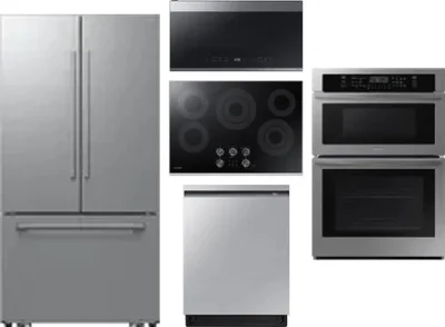 5 Piece Package Includes Refrigerator, Cooktop, Wall Oven, Microwave And Dishwasher