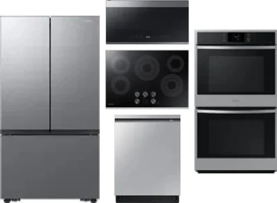 5 Piece Package Includes Refrigerator, Cooktop, Wall Oven, Microwave And Dishwasher