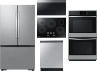 5 Piece Package Includes Refrigerator, Cooktop, Wall Oven, Microwave And Dishwasher