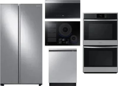 5 Piece Package Includes Refrigerator, Cooktop, Wall Oven, Microwave And Dishwasher