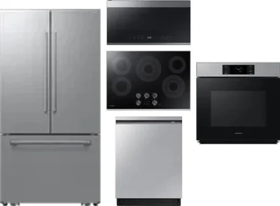 5 Piece Package Includes Refrigerator, Cooktop, Wall Oven, Microwave And Dishwasher