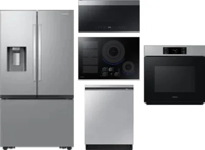 5 Piece Package Includes Refrigerator, Cooktop, Wall Oven, Microwave And Dishwasher