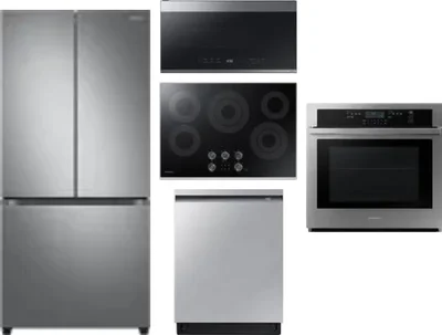 5 Piece Package Includes Refrigerator, Cooktop, Wall Oven, Microwave And Dishwasher