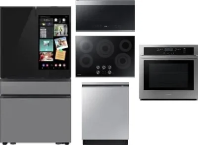 5 Piece Package Includes Refrigerator, Cooktop, Wall Oven, Microwave And Dishwasher