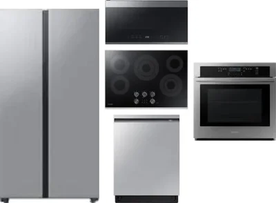 5 Piece Package Includes Refrigerator, Cooktop, Wall Oven, Microwave And Dishwasher
