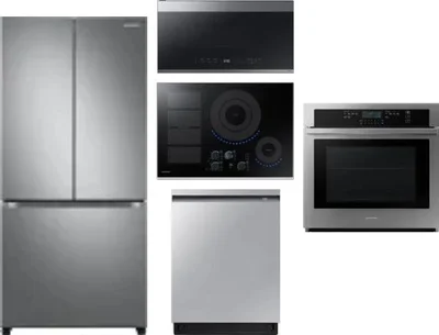 5 Piece Package Includes Refrigerator, Cooktop, Wall Oven, Microwave And Dishwasher