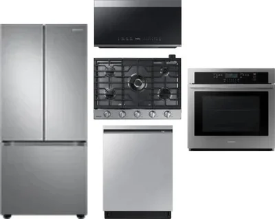 5 Piece Package Includes Refrigerator, Cooktop, Wall Oven, Microwave And Dishwasher