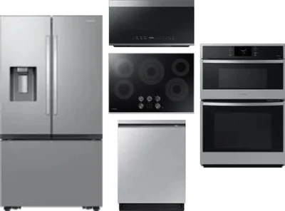 5 Piece Package Includes Refrigerator, Cooktop, Wall Oven, Microwave And Dishwasher