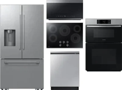 5 Piece Package Includes Refrigerator, Cooktop, Wall Oven, Microwave And Dishwasher