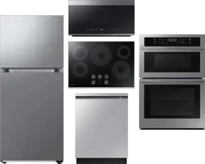 5 Piece Package Includes Refrigerator, Cooktop, Wall Oven, Microwave And Dishwasher